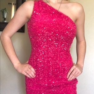 HOT PINK hoco dress great condition worn once